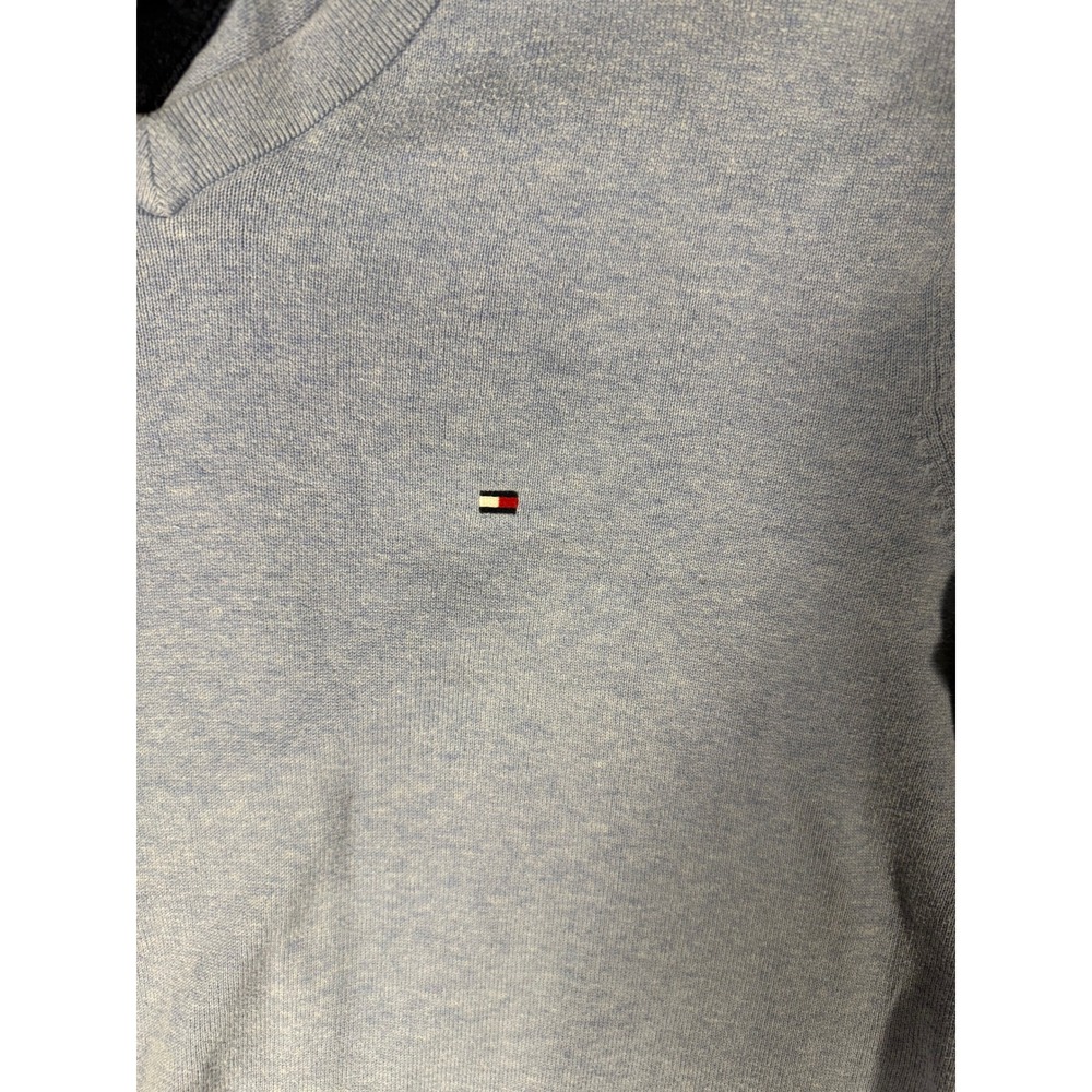 Tommy Hilfiger Men's Light Blue V Neck Long Sleeve Sweater Size‎ L - Picture 3 of 8